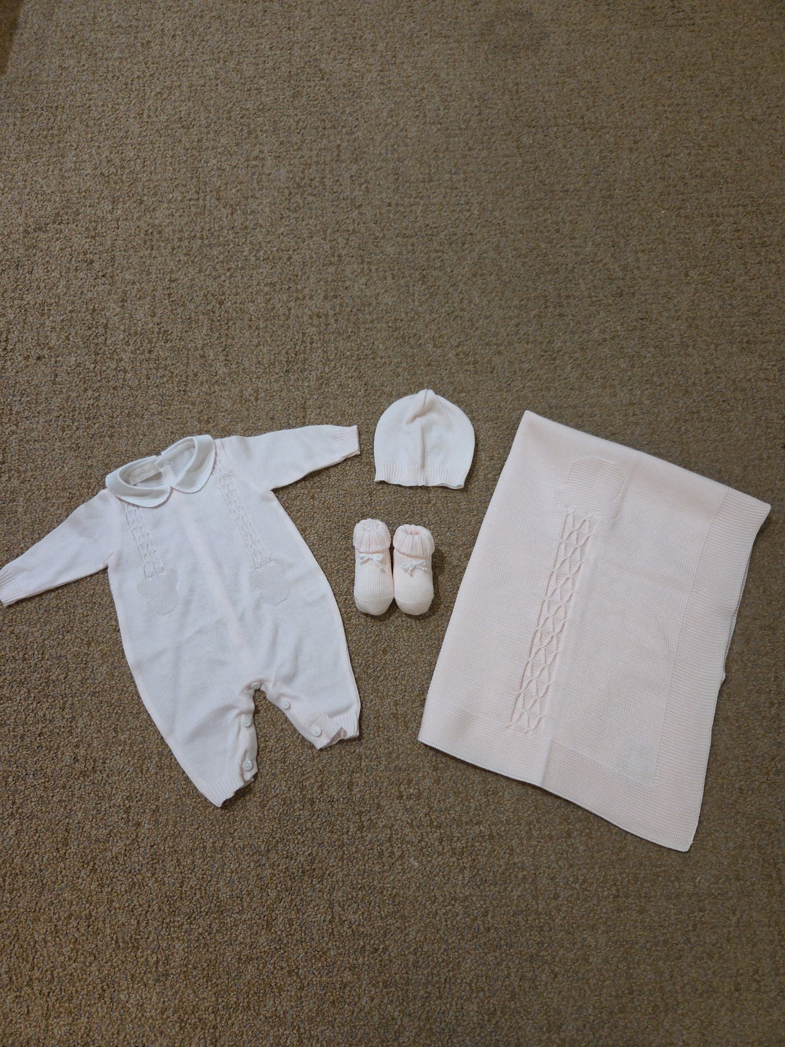 Luxury Pink Knitted Romper Set