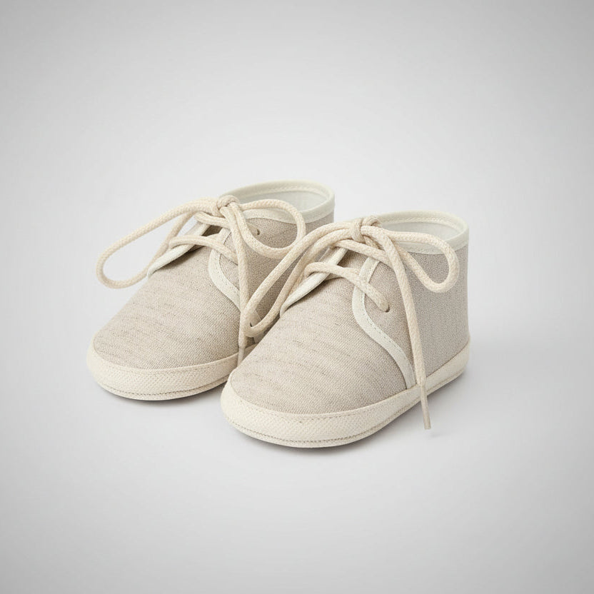 Beige Linen Infant Shoe