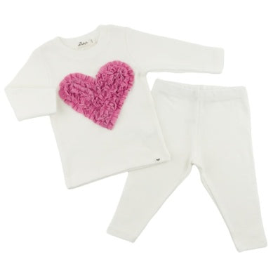 Ruffle Heart Pink Sparkle Set