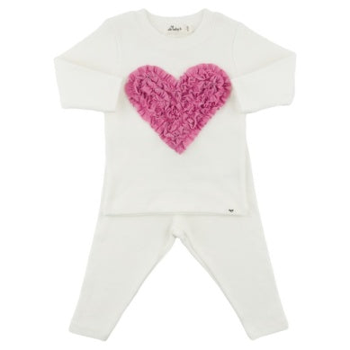 Ruffle Heart Pink Sparkle Set