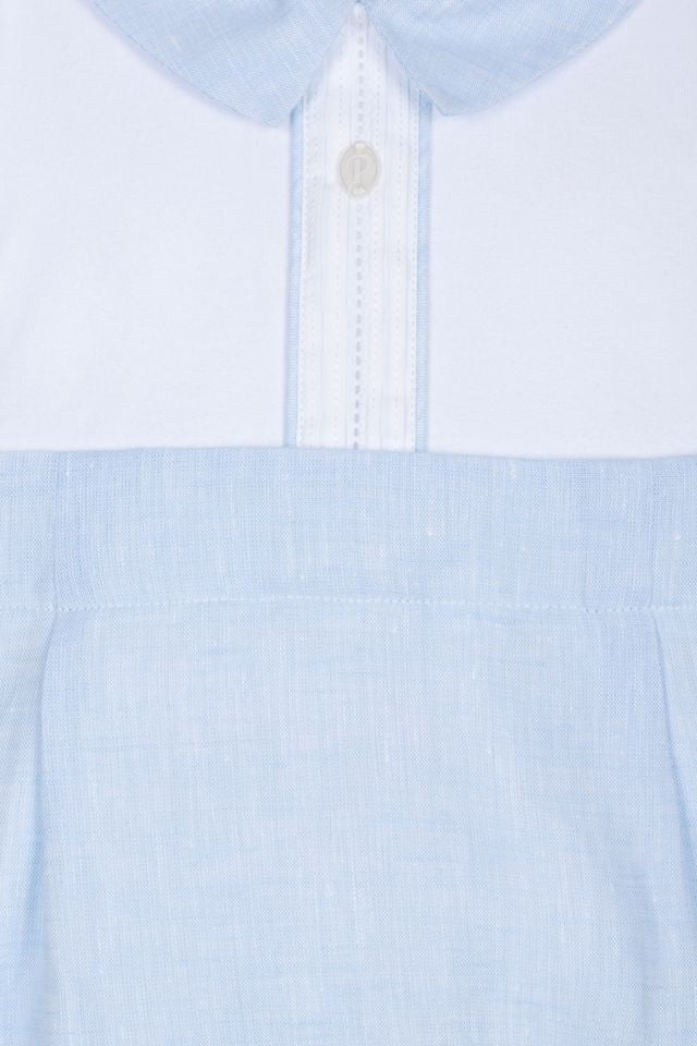 Infant Boy Blue & White Romper