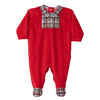 Infant Boy Red Velour Footie