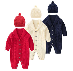 Boys Cable Knit Romper