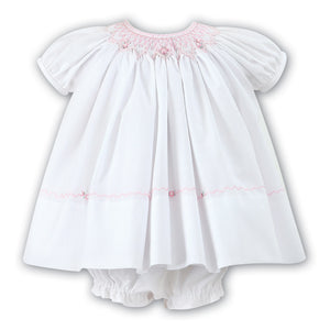Sarah Louise White Baby Dress and Bloomer