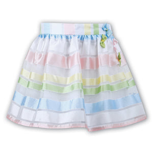 Sarah Louise Pastel Stripe Bow Skirt