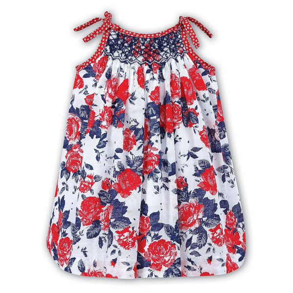 Sarah Louise Red White & Blue Floral Shift Dress