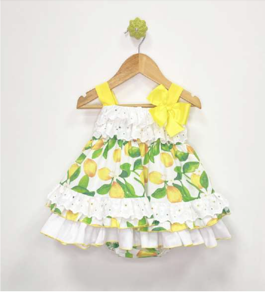 Lemon Dress and Bonnet