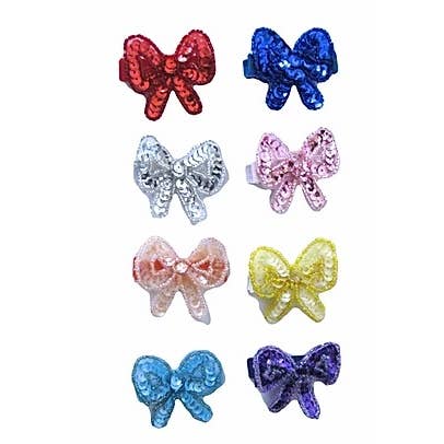 Small Sequin Bow Clip