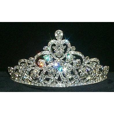 Swirling Heart Tiara Silver Crystal Communion