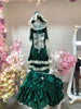 Emerald Velvet Gown and Blanket