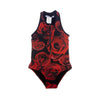 Submarine Black Rose Zip Up One Piece