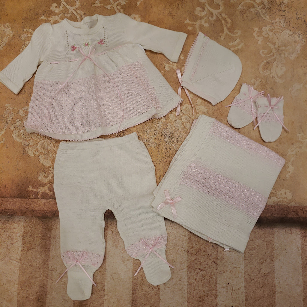 Pink & White Knit Set