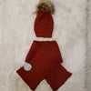 Fur Pom Pom Hat and Scarf Set