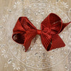 Holiday Metallic Striped Bow Clip