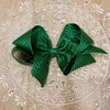 Holiday Metallic Striped Bow Clip