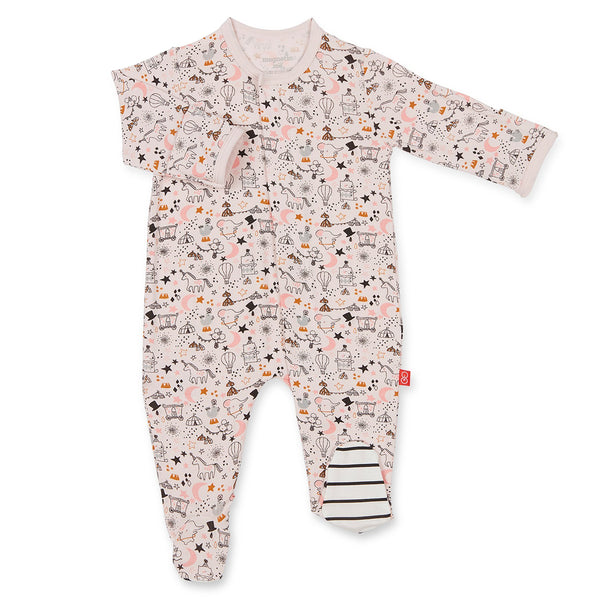 Magnificent Baby Pink Cirque Bebe Modal Magnetic Footie