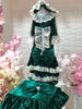 Emerald Velvet Gown and Blanket