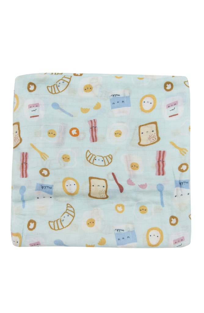Loulou Lollipop Breakfast Blue Swaddle