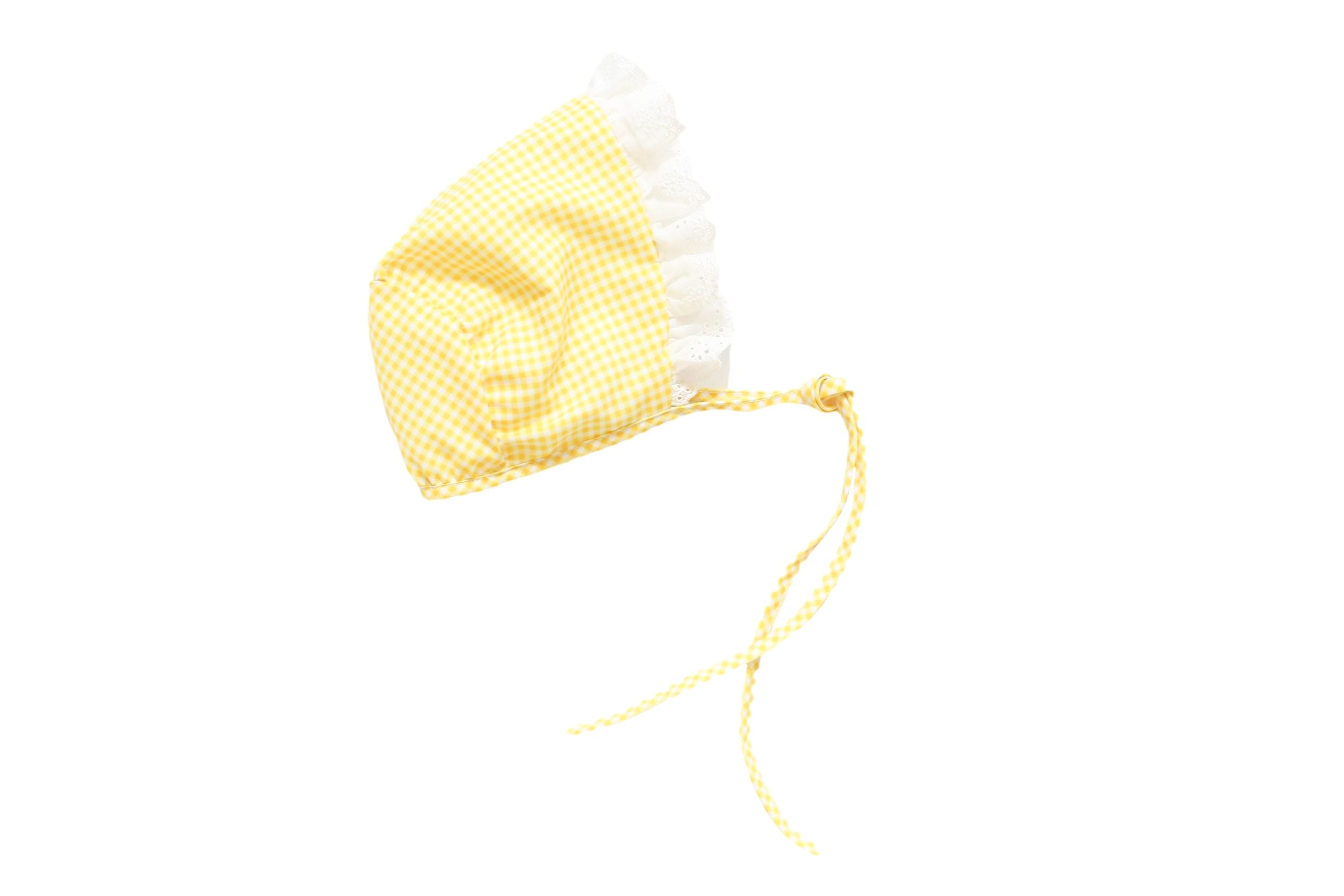 Yellow Gingham Bonnet