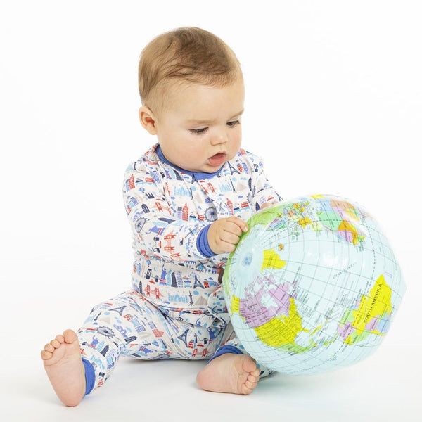 Magnificent Baby Blue Globetrotter Footie