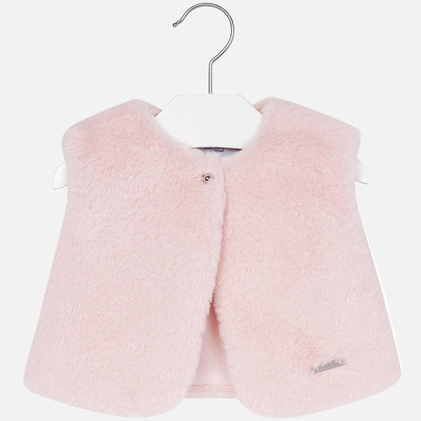 Mayoral Pink Fur Vest