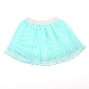 Pleated Skirt with Pearls in Mint or White