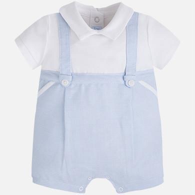 Mayoral Sky Blue Romper Bib