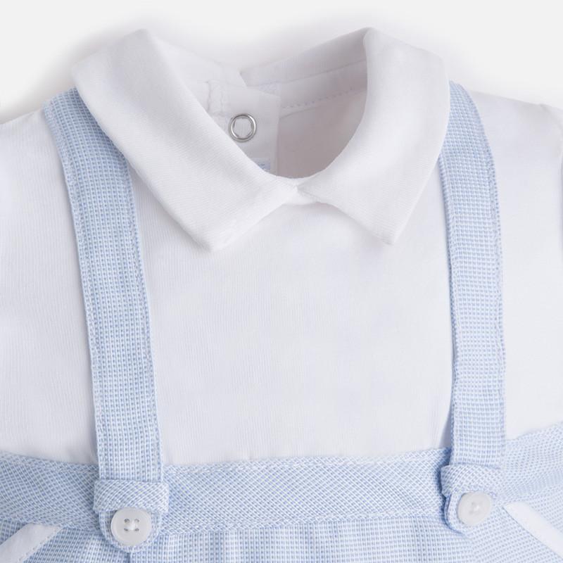 Mayoral Sky Blue Romper Bib