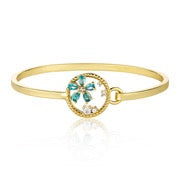 Twin Star Bangle with DImensional Flower