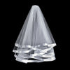 Two Tiered Satin Edge Veil Communion White