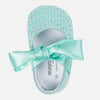 Aqua Infant Shoes Knit  Bows Ties Summer Spring Infant