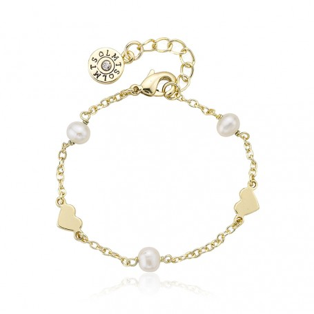 Twin Star Fresh Water Pearl & Hearts Bracelet