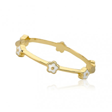 Twin Stars Dainty Flowers Bangle Baby bracelet Gold