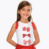 Sleeveless bow t-shirt