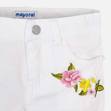 Embroidered floral shorts
