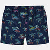 Patterned swim trunks