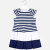 Pleated Stripe Dress