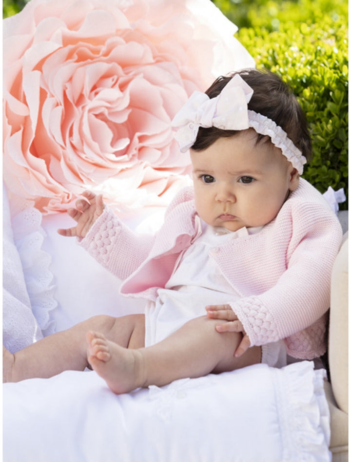 Embroidered Pink Headband