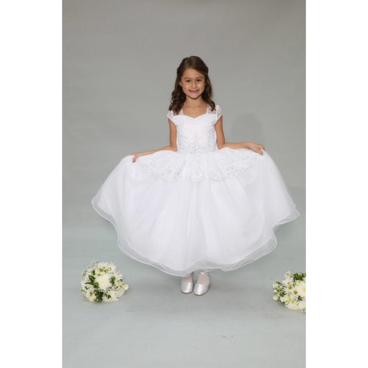 Sweetie Pie Lace Overlay Communion Dress