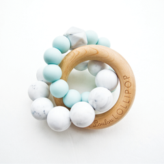 Marble Trinity Teether in Robin’s Egg or Tea Rose