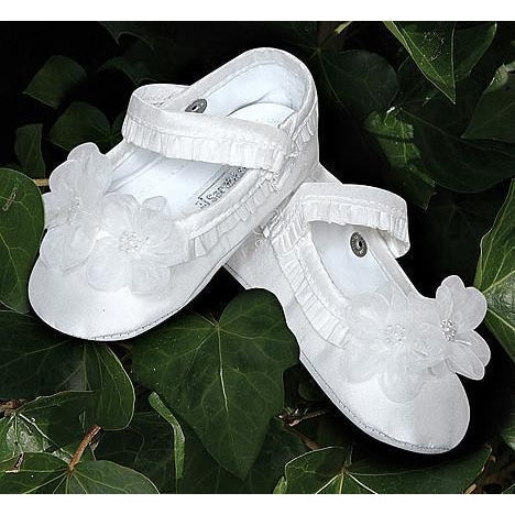 Sarah Louise Organza Flower Baby Shoe