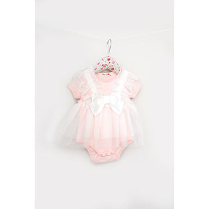 Maeli Rose Lace and Bow Onesie