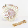 Pearl Trim Round Tweed Purse