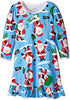 Sara's Prints Blue Santa Nightgown