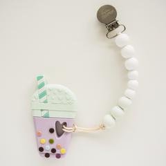 Loulou Lollipop Bubble Tea Silicone Teether In Mint