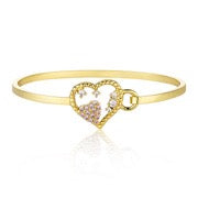 Twin Star Bangle With CZ Heart