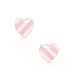 Lily Nily Striped Heart Stud Earrings