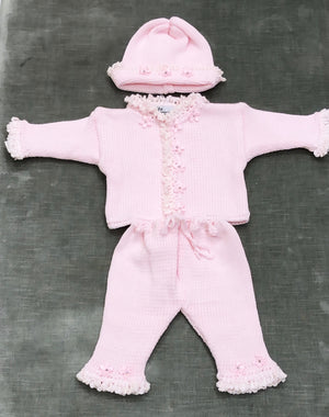 Pink Rosebud Crochet Set