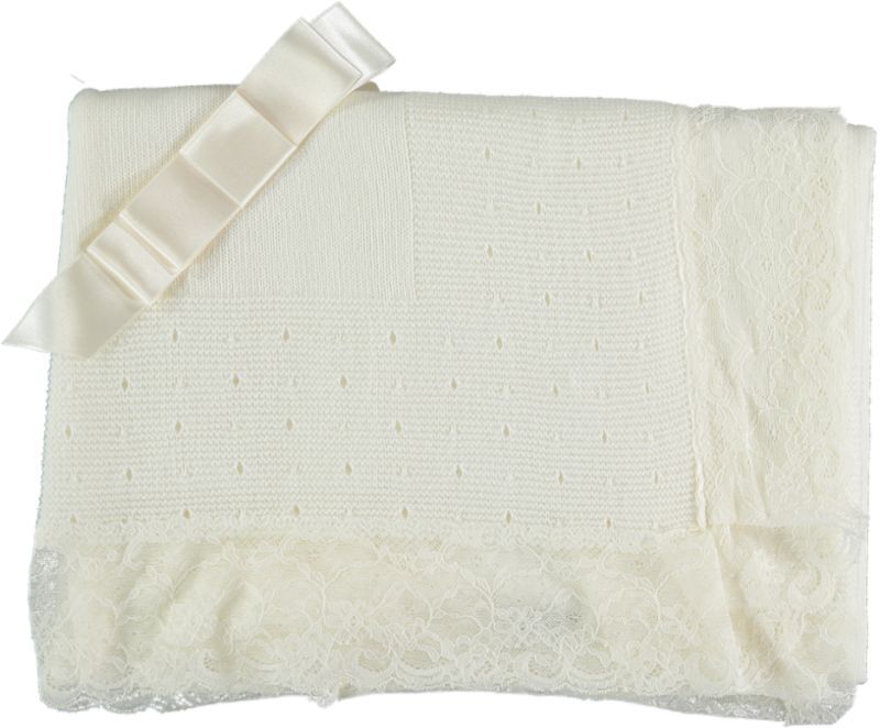 Juliana Knit Ivory Heirloom Blanket