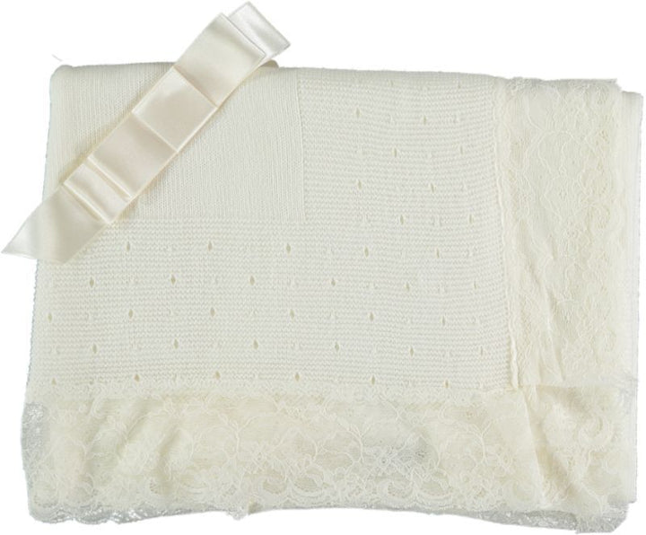 Juliana Knit Ivory Heirloom Blanket